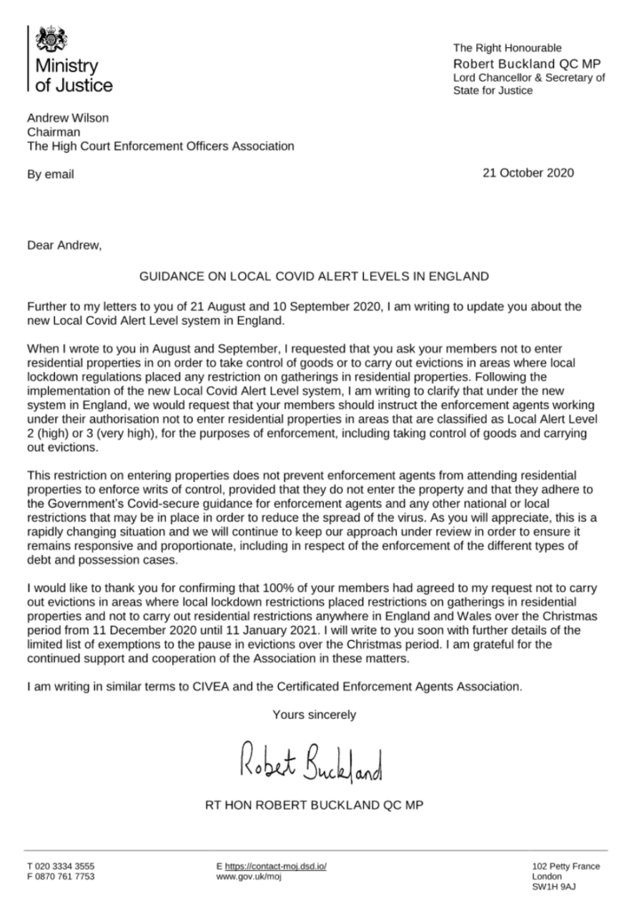 Lord Chancellor's letter